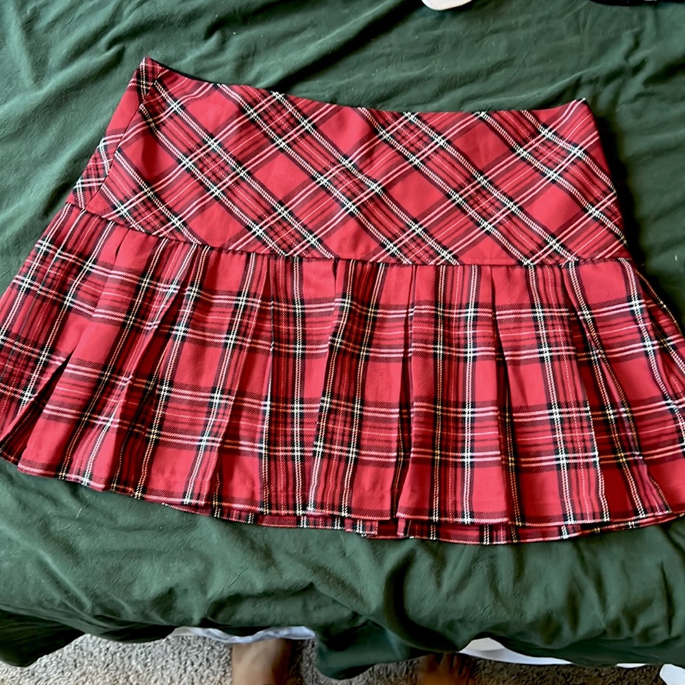 Plaid mini skirt